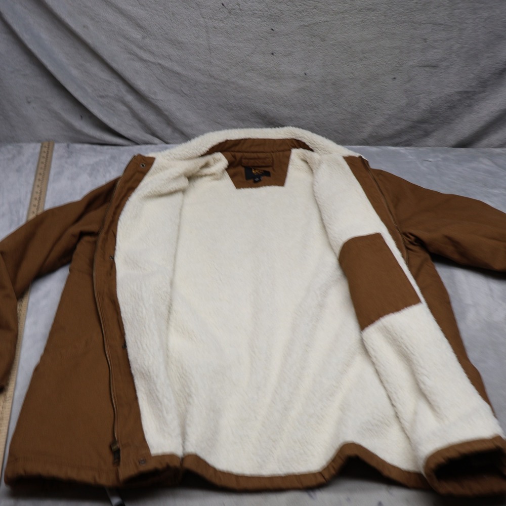 Lee Jacket Mens Large Brown Sherpa Lined Canvas Rugged Trucker Work Full Zip - Picture 5 of 12